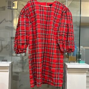 Red Tartan Plaid J. Crew Shift XL